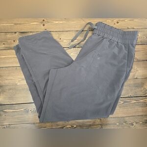 Womens SPANX Charcoal Active Pants Workout Materal With Draw String Size XL